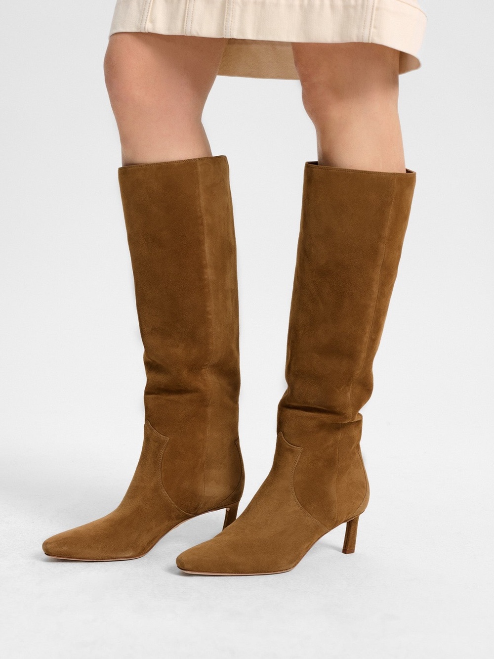 Veronica Beard Kinna Brown Suede Knee-High Boots